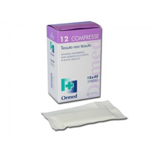 COMPRESSES DE GAZE  STERILES NON-TISSEES - 18 x 40 cm - boîte de 12 pcs.