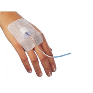 DISPOSITIF  ADHESIF STERILE  POUR  FIXATION  D' UNE CANULE