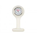 MONTRE INFIRMIÈRE EN SILICONE - ronde - blanche