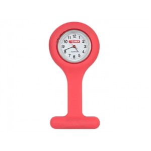 MONTRE INFIRMIERE  EN  SILICONE - ronde - rouge