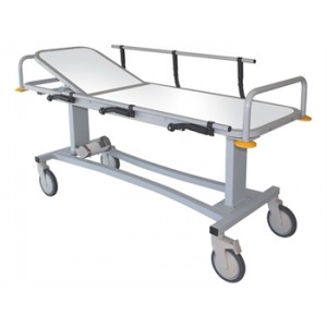 CHARIOT  BRANCARD  PROFESSIONNEL  RX  avec  barrieres  laterales  et  support pour bouteille d' oxygene