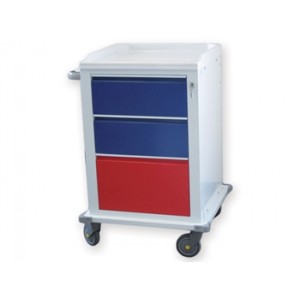CHARIOT  MODULAIRE  acier  peint avec 2 + 1 tiroirs