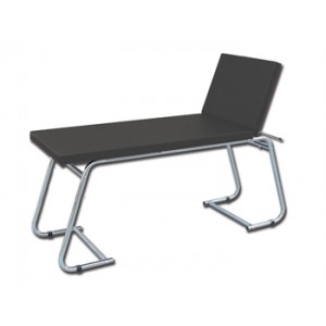 LIT D' EXAMEN  -  chromé, matelas noir
