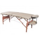 TABLE DE MASSAGE EN BOIS À 2 SECTIONS - crème