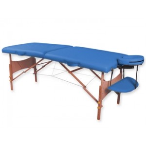 TABLE DE MASSAGE  EN  BOIS À 2 SECTIONS - bleue