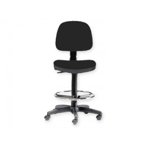 TABOURET  avec  dossier et anneau - noir