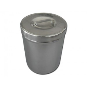 BOÎTE INOX POUR PANSEMENT 0,5l AVEC COUVERCLE - diam. 127x162 mm
