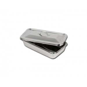 PLATEAU INSTRUMENTS INOX AVEC COUVERCLE - 223x126x45 mm