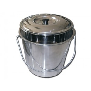 SEAU  INOX  AVEC COUVERCLE 15 l