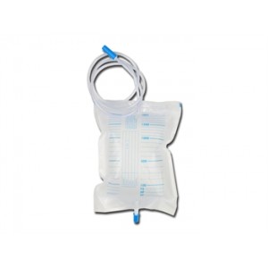 POCHE À URINE 2000 cc - tube 130 cm clapet d'échapp./anti-retour